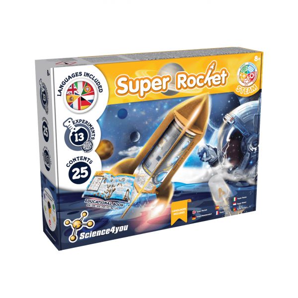Science4You Super Rocket Multilingue Lança um Foguetão