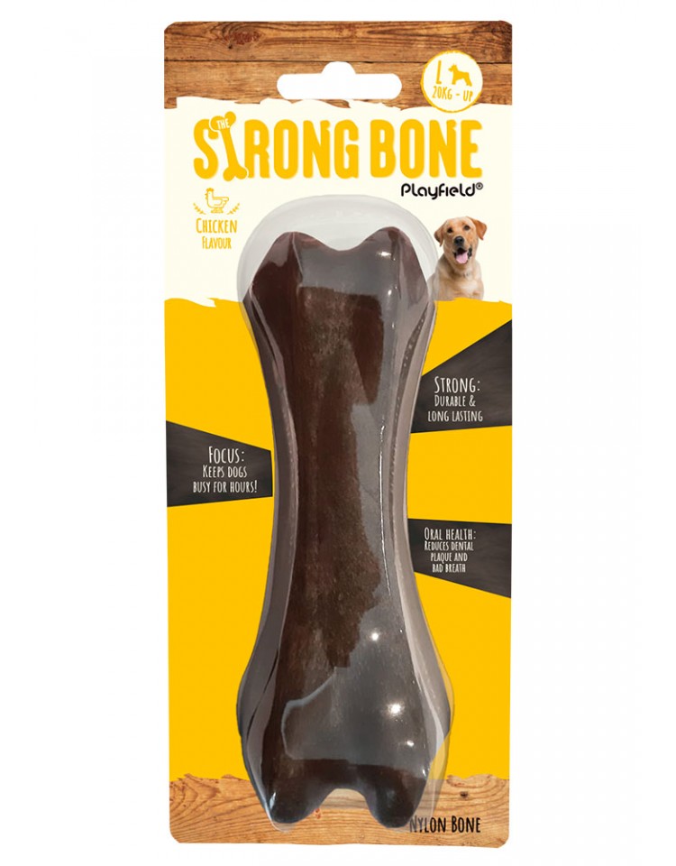 Playfield The Strong Bone - Brinquedo Osso em Nylon para cão - Frango