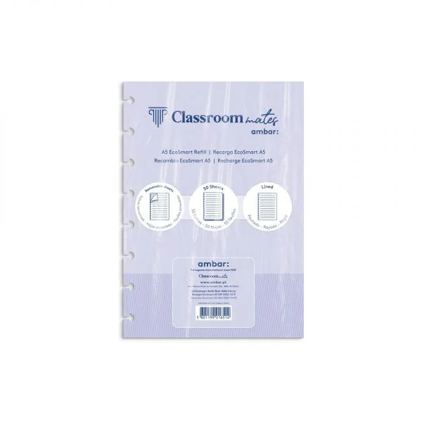 Ambar Recarga para Caderno Inteligente EcoSmart A5 50Fl Pautado 1 un.