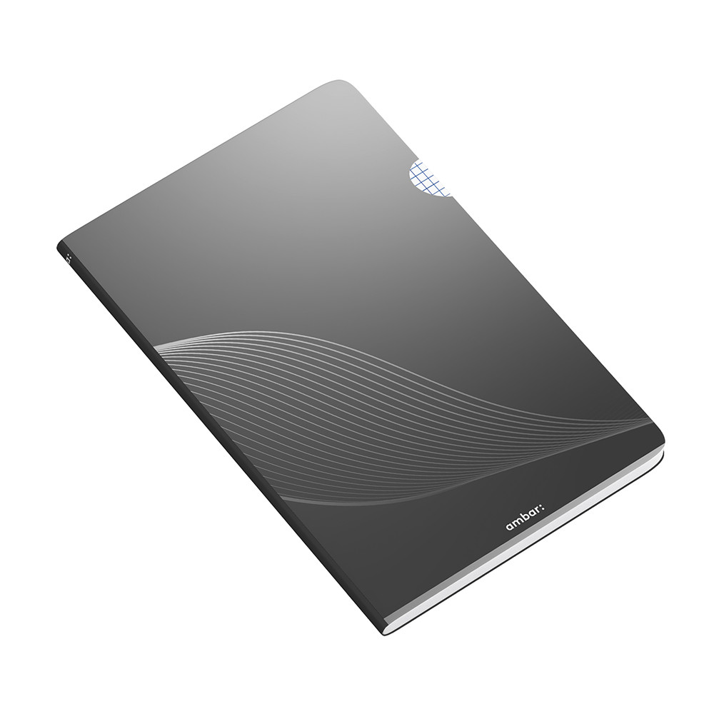 Caderno Agrafado A4 Quadriculado PP Ambar Preto 48fls 1un