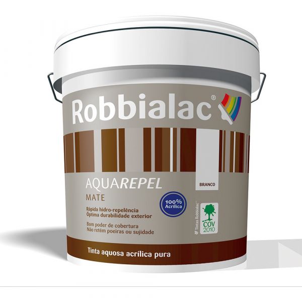 Robbialac Tinta Plástica Mate Exterior Aquarepel Branco 15L - 15928325