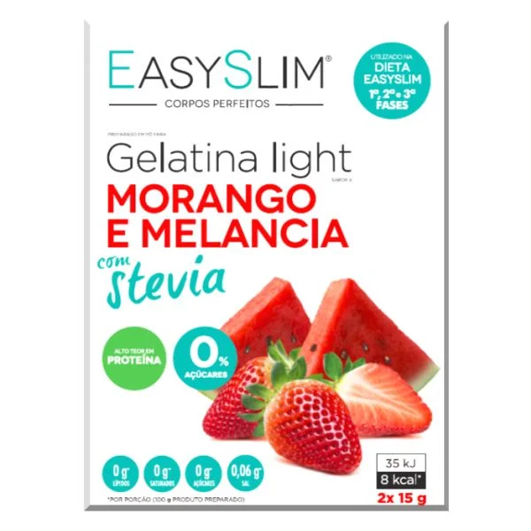 Easyslim Gelatina Light Morango Melância Stevia 2x15g