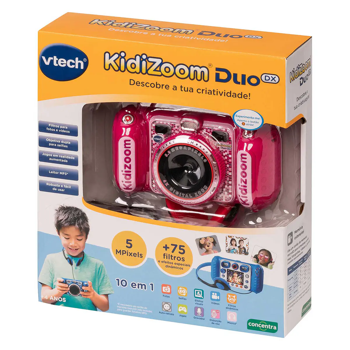 Vtech Kidizoom Câmara Duo com MP3 Rosa - CON-122120