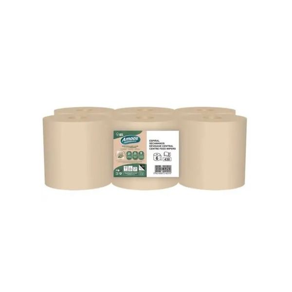 Amoos Naturally Soft Rolo Espiral 124mx17,9cm 2 Folhas Picotado Pasta Crua
