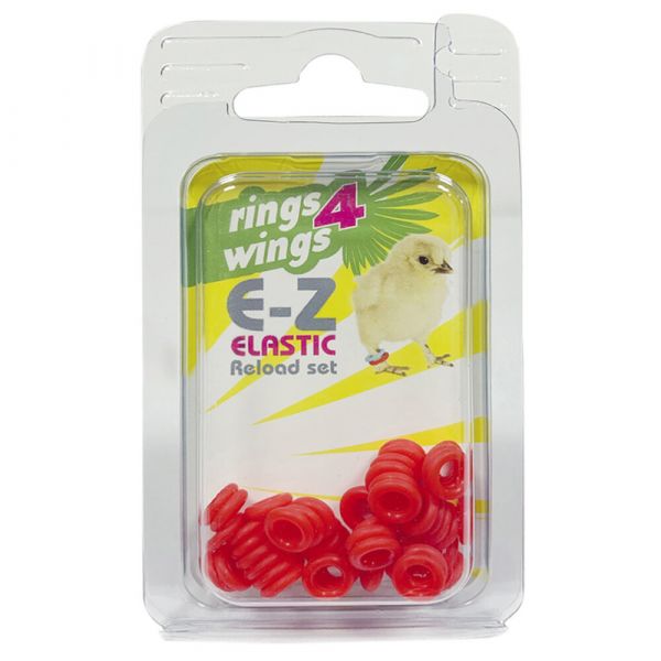 Ex Anilhas Elásticas para Periquitos e Agapornis Vermelho 4,5mm 50 Unidades