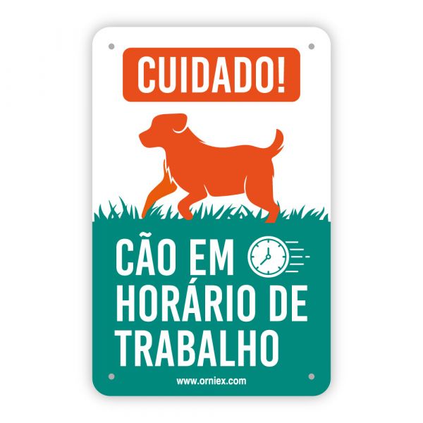 Orniex Placa PVC Cão em Horário de Trabalho