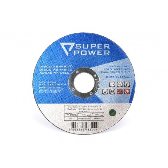 Disco Abrasivo corte inox , 115mm refª 48300 SUPER POWER