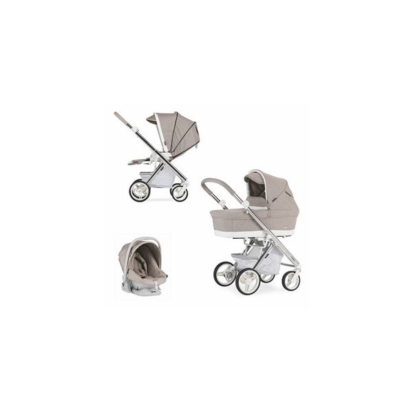 Trio Bébécar Pratika (Carrinho + Alcofa LPW + Easymaxi Basic) Chassis Cromado Actual KA306