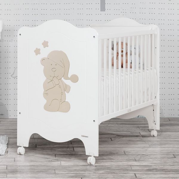 Berço Trama Série Sleepy Bear Branco Mate/terra Claro