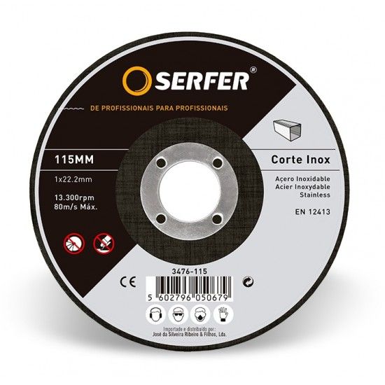 Disco de corte 115x1x22.2mm refª 3476-115 Serfer