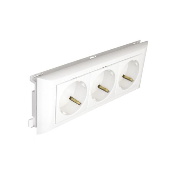Efapel Tomada Tripla Schuko L60 6 Mod Branca - 45275CBR