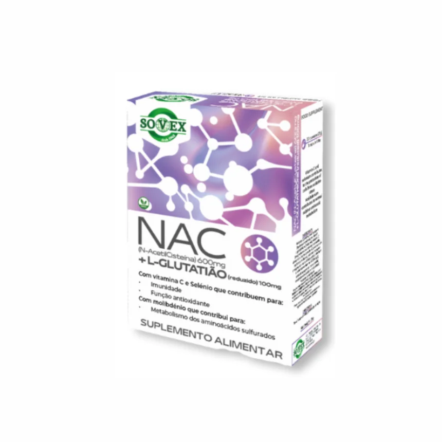Nac 600mg + L-Glutationa (reduzido) 100mg | 30 cápsulas – Sovex