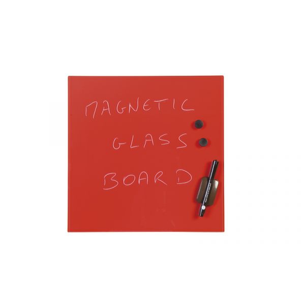 Bi-Office Quadro Vidro Magnético 480x480x4mm Vermelho - GL150301