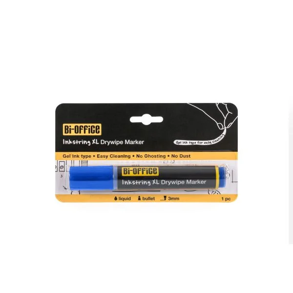 Bi-office Inkstring XL Marcador para Quadro Branco com Tinta de Gel e Ponta de 3 mm Azul