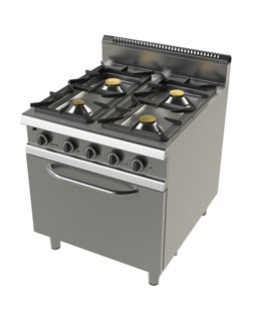 Fogão c/ 4 queimadores e forno GN 2/1 Junex - FO9C401