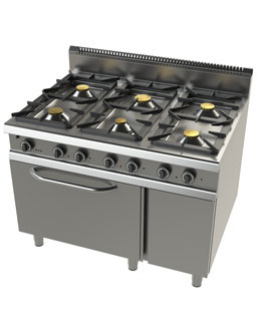 Fogão c/ 6 queimadores e forno GN 2/1 Junex - FO9C601