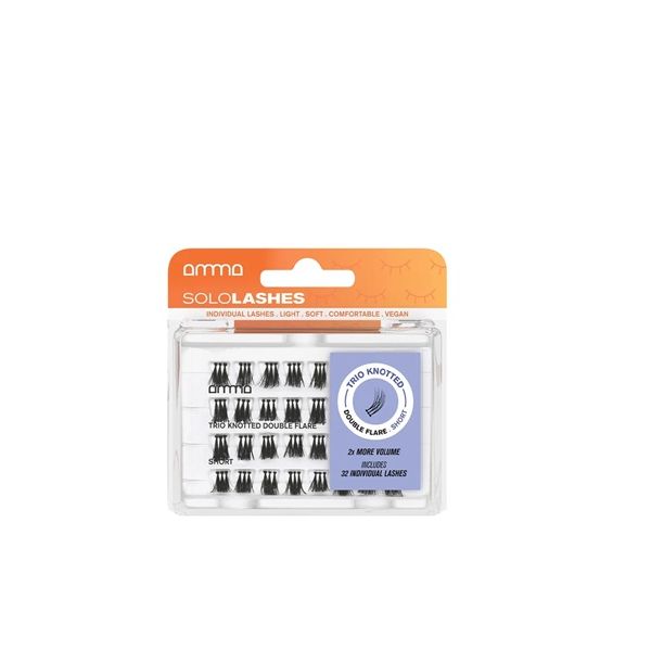 Andreia Pestanas Postiças Trio Com Nó Sololashes Amma Double Flare S
