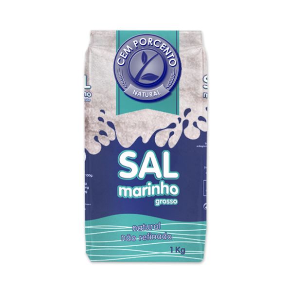 Cem Porcento Sal Marinho Grosso 1kg