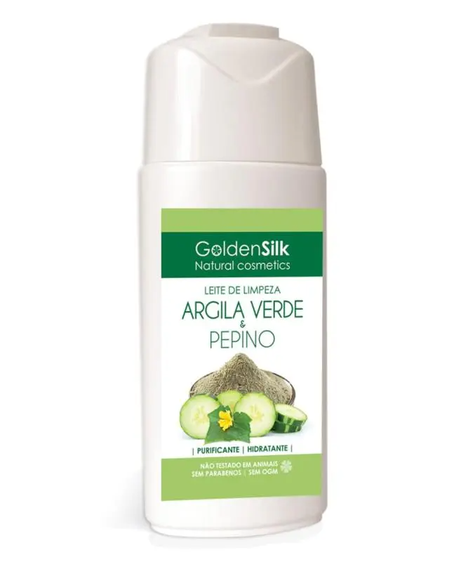 Leite limpeza argila pepino 200ml GoldenSilk