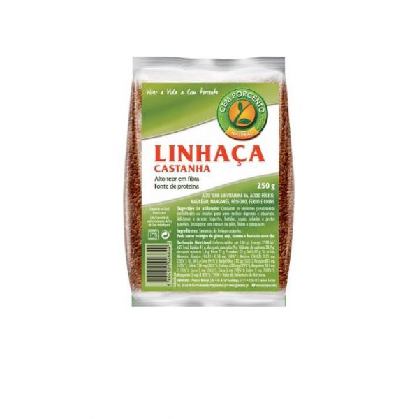 Cem Porcento Sementes de Linhaça Castanha 200g