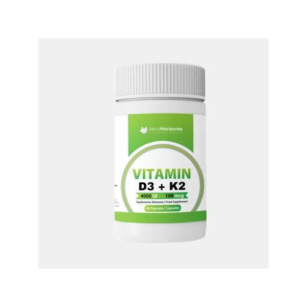 Novo Horizonte Vitamina D3 4000UI + K2 (MK7) 100mcg 60 Cápsulas
