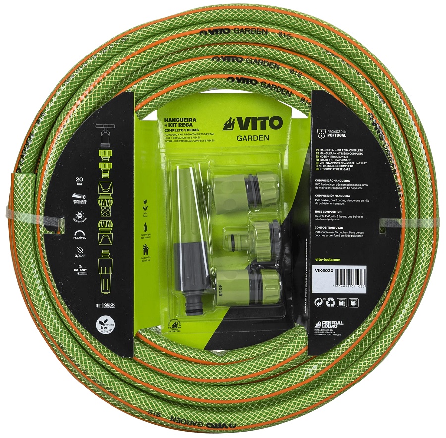 KIT REGA COMPLETO COM MANGUEIRA VITO 19MM – 3/4″ 25M