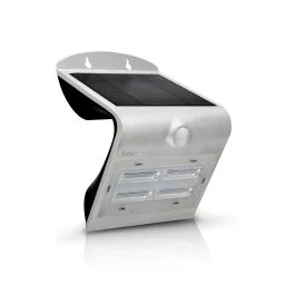 Aplique LED solar orb com sensor 3.2W prata Aslo
