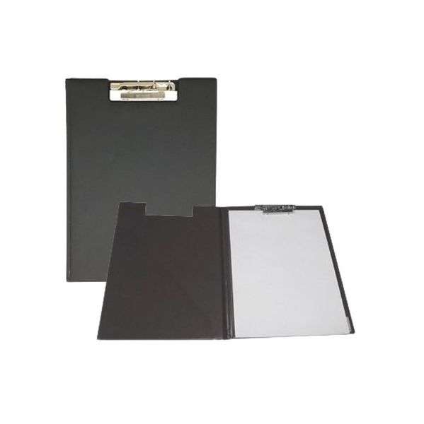 Prancheta A4 Roma Plástico c/Capa e Bolsa Interior Preto
