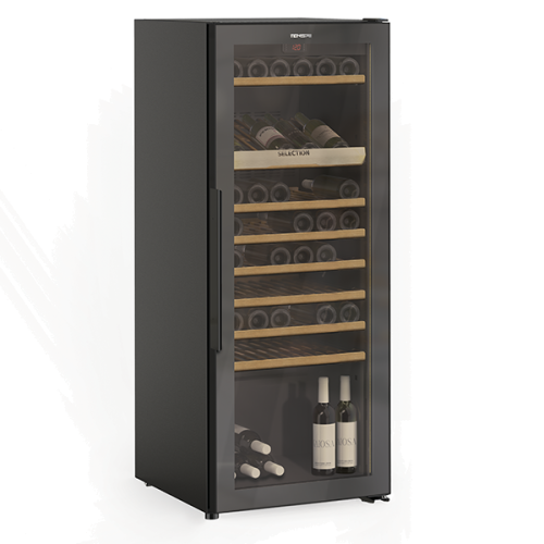 Garrafeira Tensa CAV150L60PVBK para 91 Garrafas com Porta em Vidro Preto