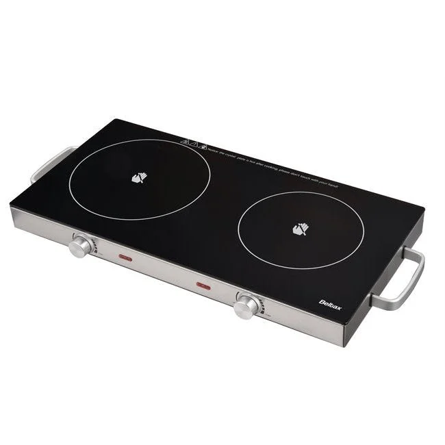 Placa Vitrocerâmica BELTAX BHP0220 | 2 Zonas, 2800W, Ajuste Temp.