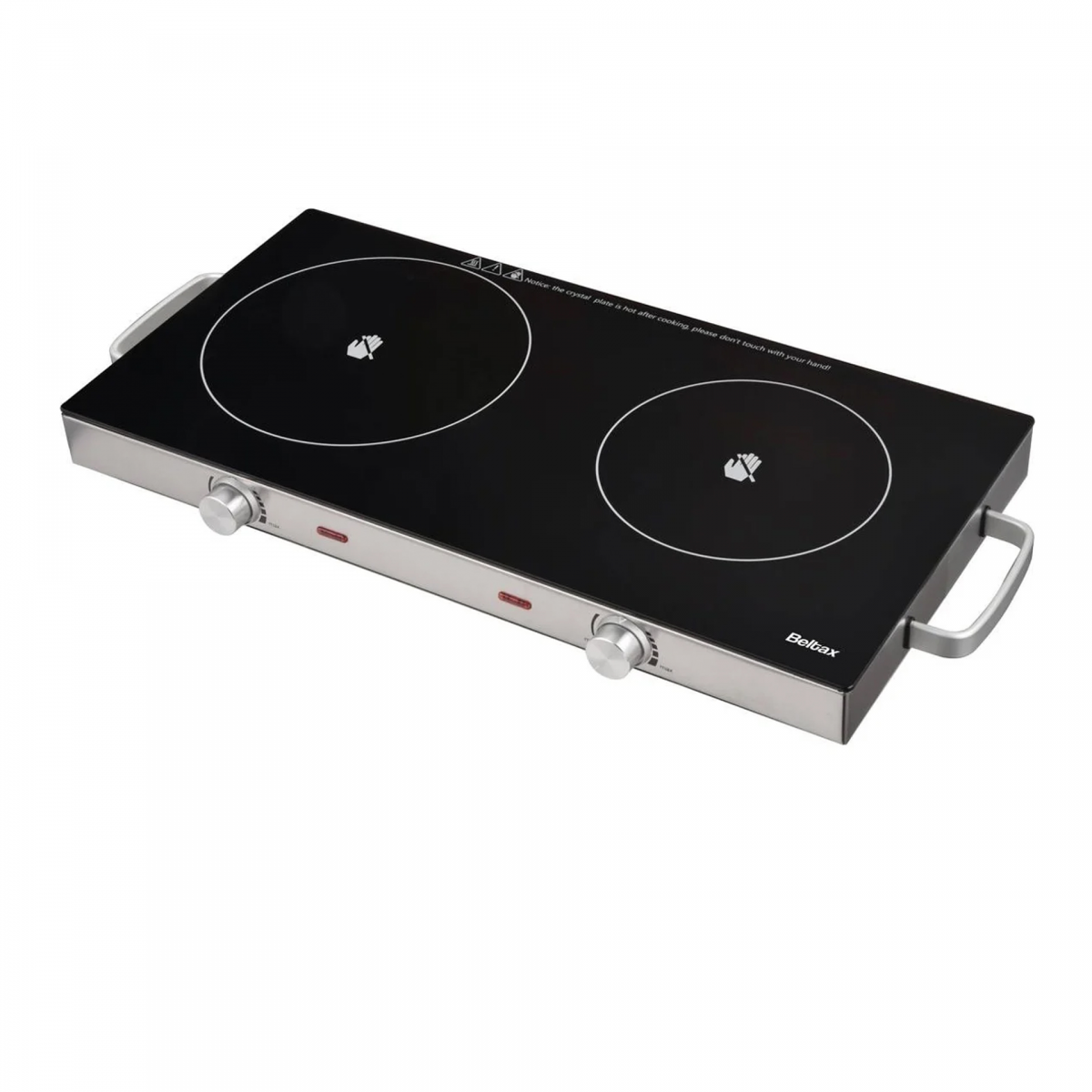 Placa Vitrocerâmica BELTAX BHP0220 | 2 Zonas, 2800W, Ajuste Temp.