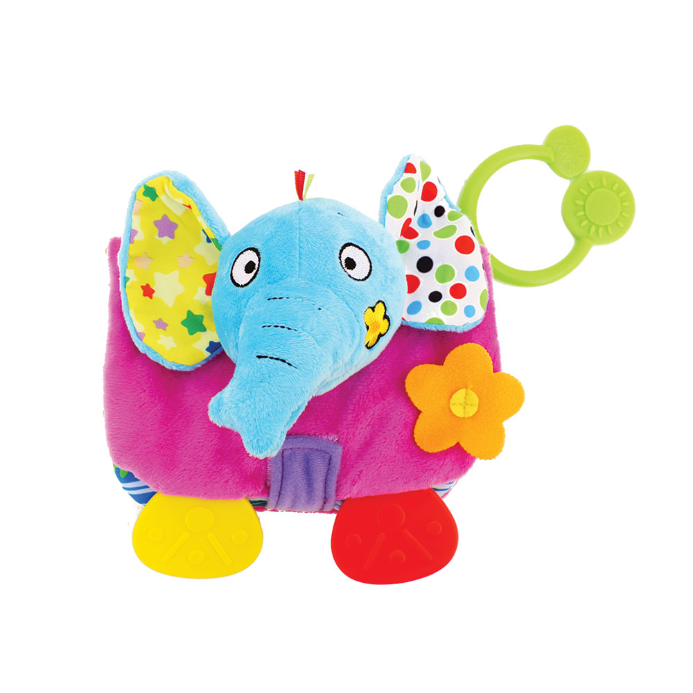 LIVRO DE BEBÉ ELEFANTE COM MORDEDORES GIROS
