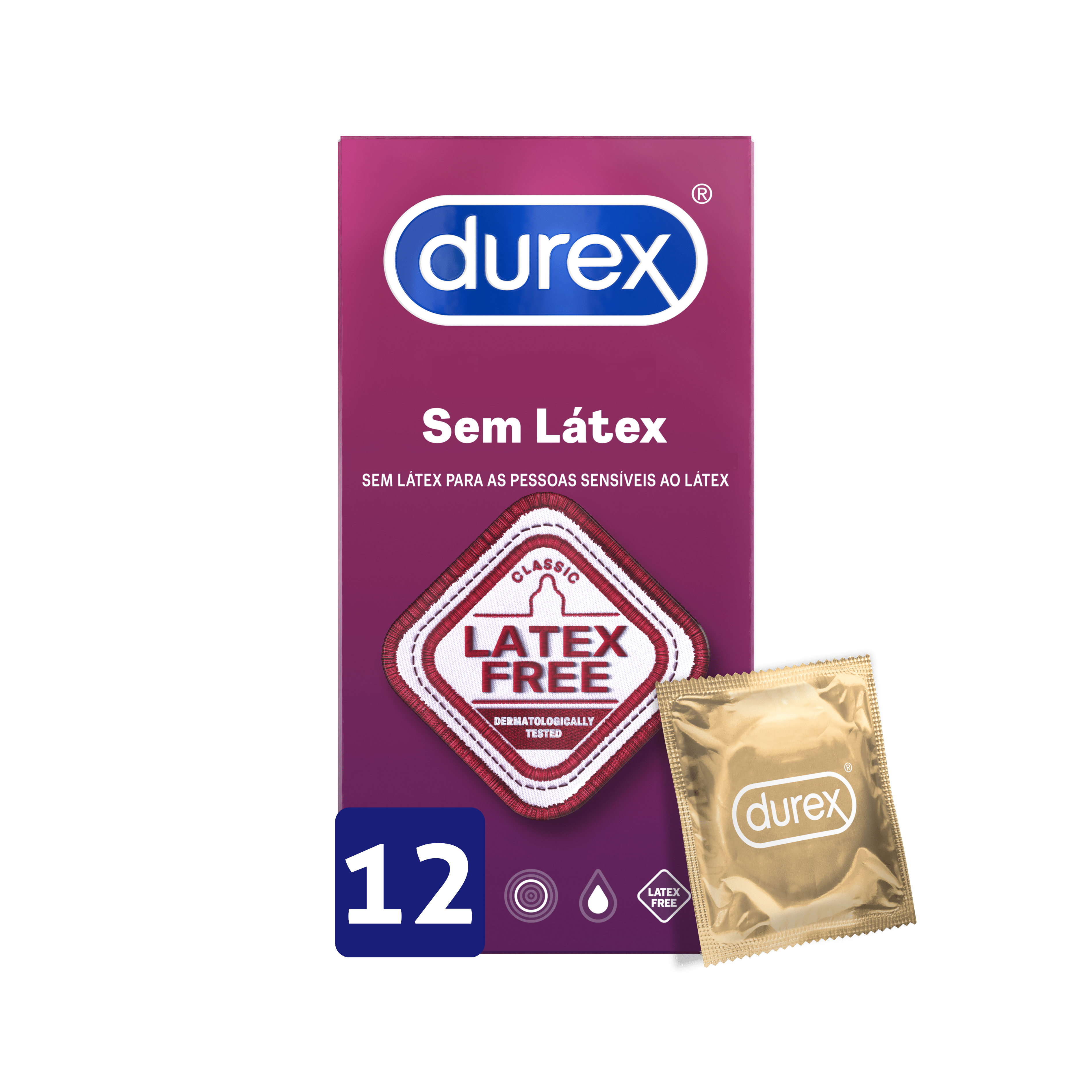 Durex Preservativo Sem Látex x 12 Unidades
