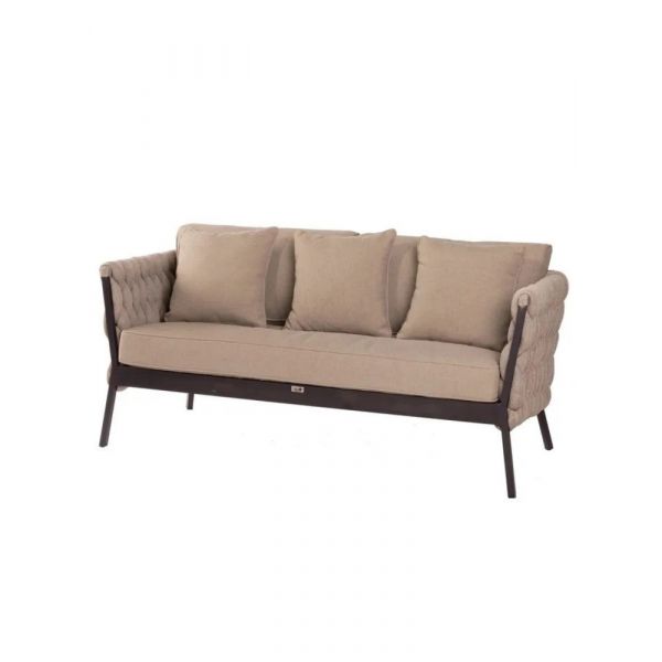 Dudeco Sofá Rebecca Alumínio 2 Lugares 176x83x74 cm Cinzento-acastanhado