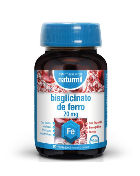 Bisglicinato de Ferro 20mg - 90 Comprimidos - Naturmil