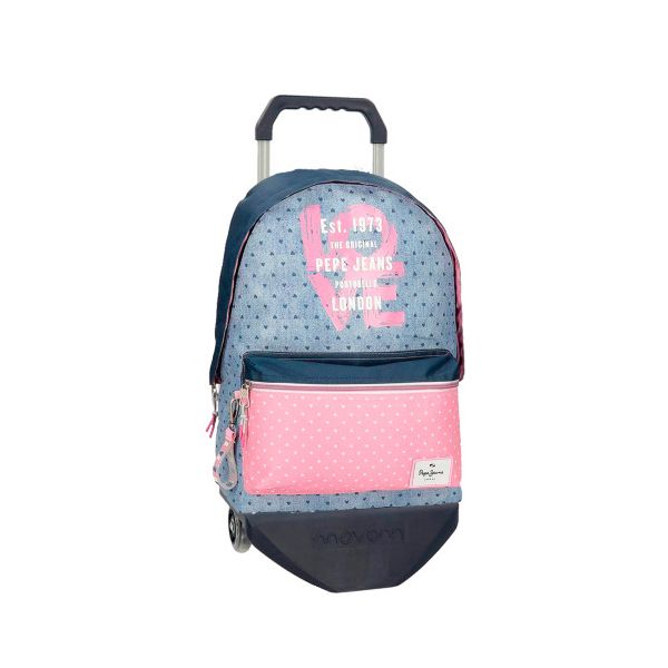 Pepe Jeans Mochila Escolar com Trolley 42 cm Noni Denim