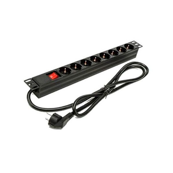 Phasak BNS 1518 Rack 19U Power Strip com proteção 8 soquetes