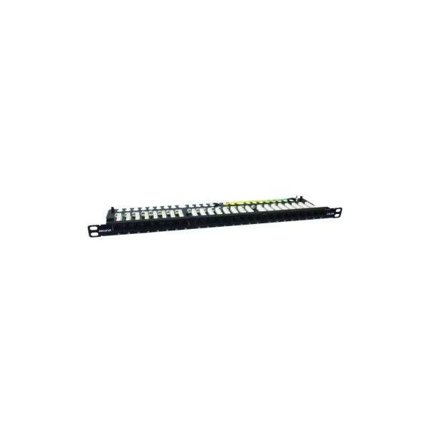 Phasak Patch Panel PU 4811 Cat.6A UTP RJ45 0.5U Slim Preto