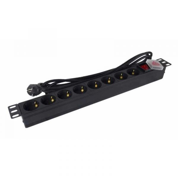 Phasak BNS 1520 Power Strip com interruptor 8 Tomadas 3 m preto