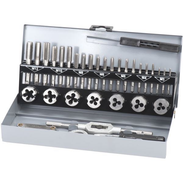 Macfer Jogo Machos/ Caçonetes Aço Carbono M3 M12 32PCS