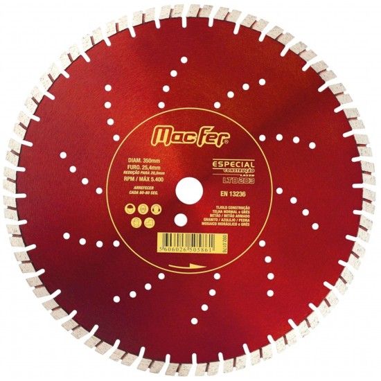 Disco diamantado Especial Construção Laser LTD203 400mm refª 092.0177 MACFER