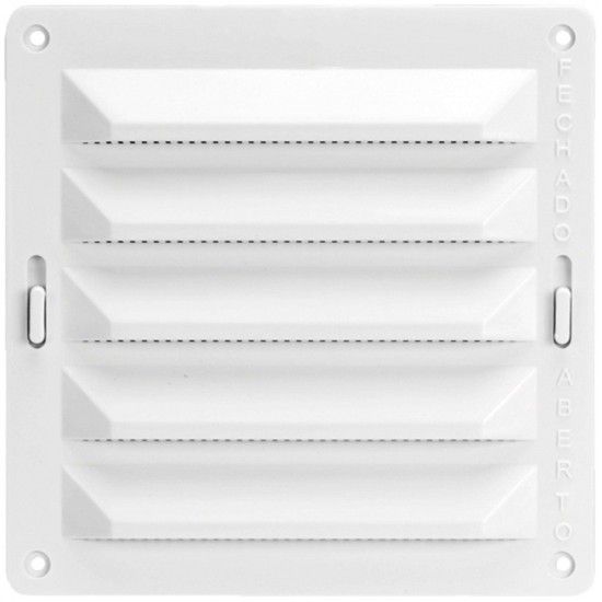 Grelha ventiladora com regulador vertical PP RRV-102-WH 150x150mm branca refª 009.0143 MACFER
