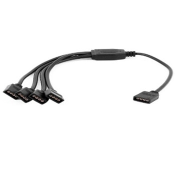 Cabo Splitter Rgb Led 4pm(femea) 4x4pm(femea), 30cm, Preto