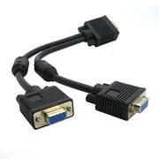 CABO SPLITTER VGA M P/ 2X VGA F, LIG. GOLD, 0.15M, PRETO