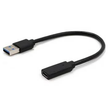 CABO ADAPTADOR USB TIPO A M PARA USB TIPO C F 20CM, PRETO