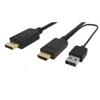 CABO CONVERSOR HDMI M PARA DISPLAYPORT M USB 1.8M PRETO