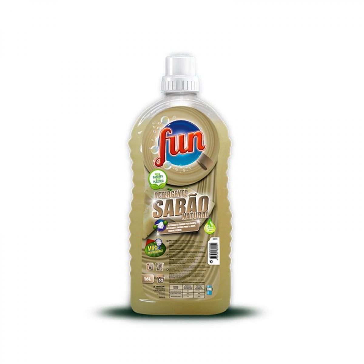 Fun Detergente Líquido Roupa Sabão Natura 32 Doses