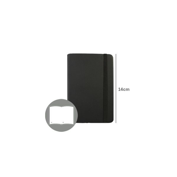SmartD Bloco de Notas Liso 14x9cm Semi Pele Preto 1 Un.