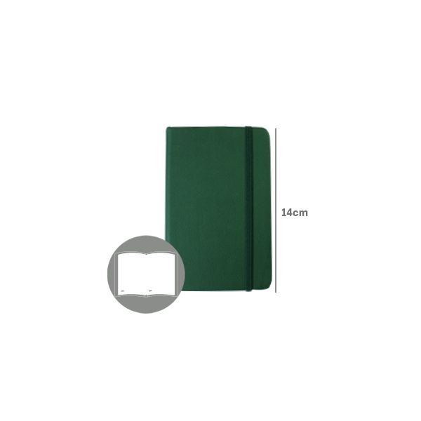 SmartD Bloco de Notas Liso14x9cm Semi Pele Verde Esmeralda 116 Flh - SMD6215