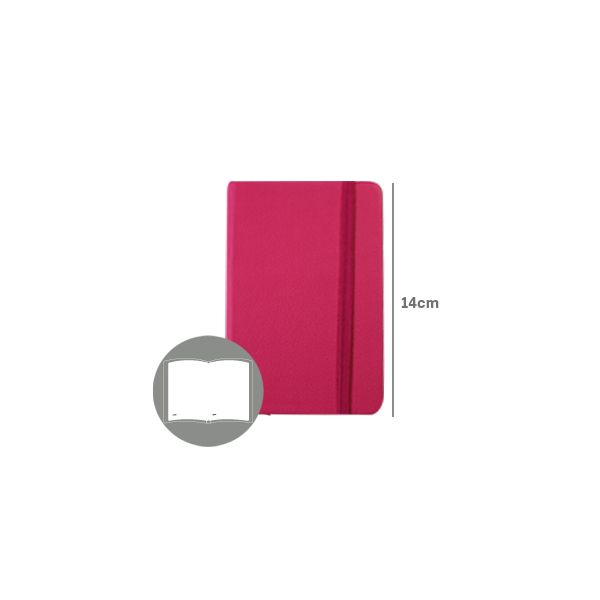SmartD Bloco de Notas Liso 14x9cm Semi Pele Rosa 116 flh - SMD6204